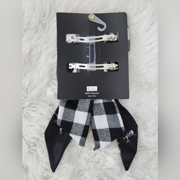 Piper K Halloween Bow Set. Plaid, Skeletons. New. - Picture 3 of 3